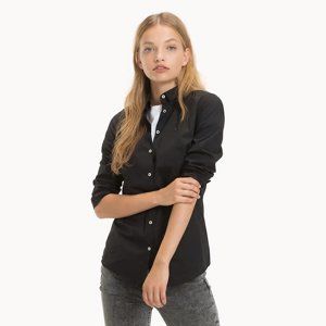 Tommy Hilfiger dámská černá košile Poplin - XL (078)